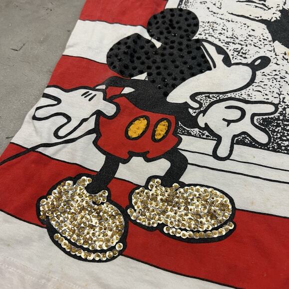 Rare VTG Mickey Mouse Mount Rushmore USA Flag Star Stripes All Over T Shirt 90s - Picture 7 of 7